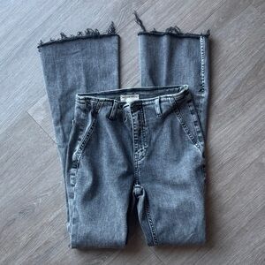 We The Free | Washed Black Cropped Frayed-Hem Jeans | Size 27